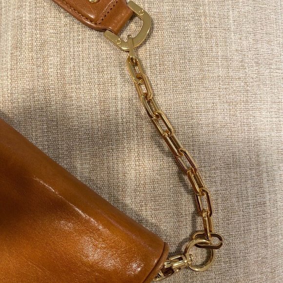 Tory Burch Leather Reva Clutch Shoulder Bag Brown - Picture 7 of 8